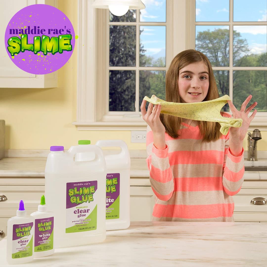 Maddie Rae’s White Slime Glue 1 Gallon Jug – Non Toxic Washable All Purpose Glue for Slime Making, DIY Kids Arts & Crafts, Teachers Classroom Supplies, School Projects & Summer Camp Activities