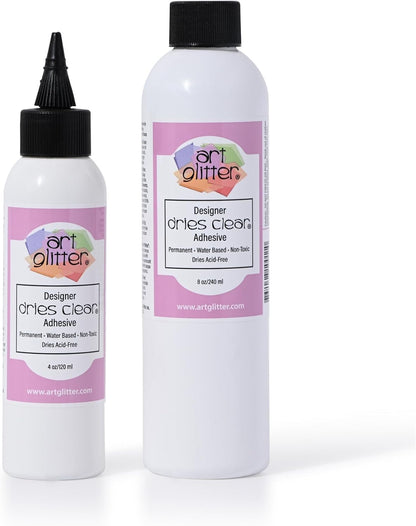 Art Institute Glitter Dries Clear Glue Kit, 8oz Refill & 4oz Bottle