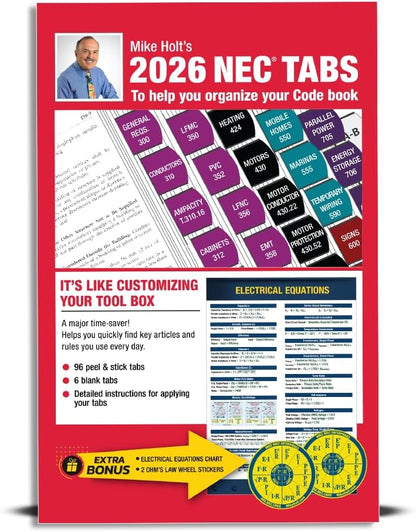 Mike Holt's Electrical Code Tabs, Based on the 2026 NEC