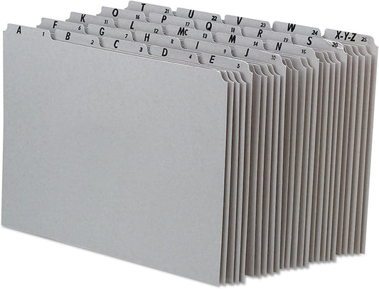 Pendaflex A-Z Top Tab Recycled Gray Pressboard 1/5-Tab File Guides, Letter, 25/Set (PN925)