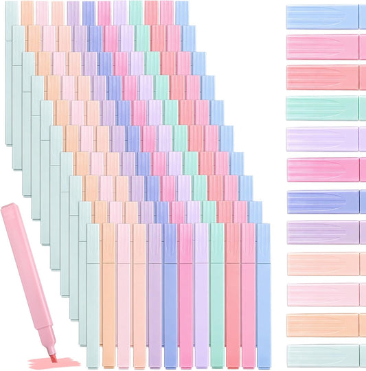 MAQUITA 120 Pcs Bible Highlighters with Soft Cute Aesthetic No Bleed Highlighter Chisel Tip Pastel 12 Assorted Color Marker for School Bible Study Journaling Supplies (Soft Color)