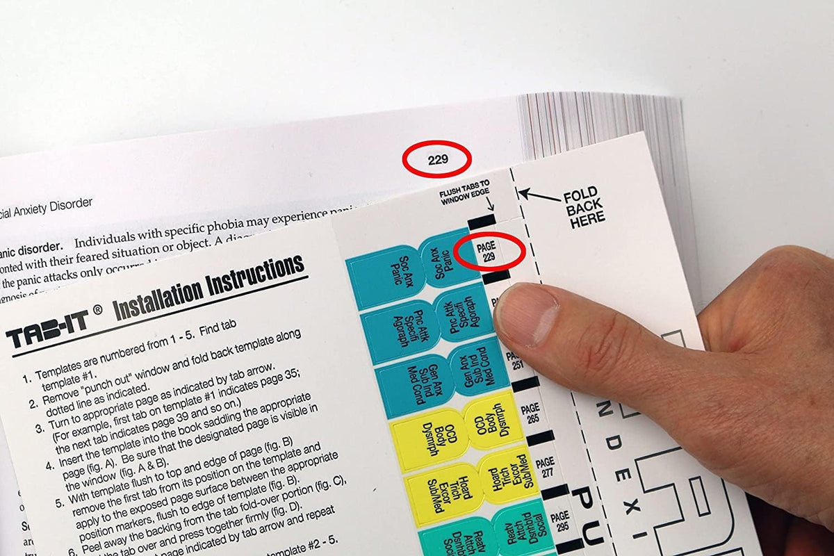 DSM-5-TR Index Tabs by TAB-IT | Color Coded by Diagnosis | Includes Easy Installation Template