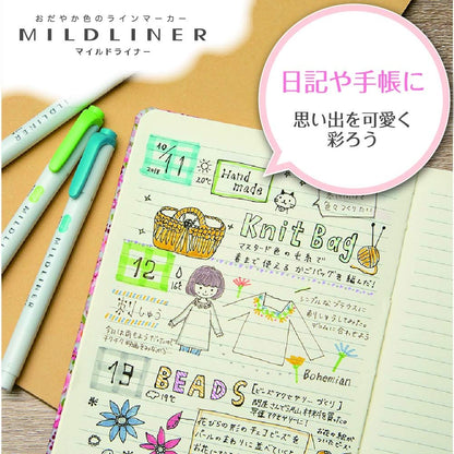 Zebra Mildliner WKT7-25C Highlighter, Set of 25 Colors