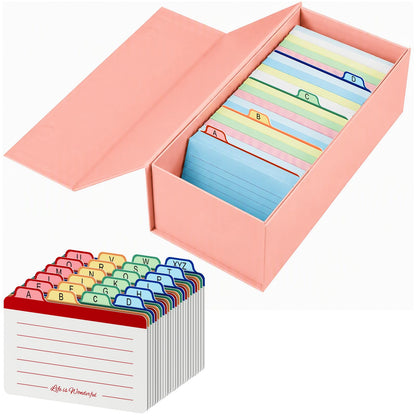Uniclife 3x5 Index Card Holder with A-Z Tab Dividers, 1500 Card Capacity