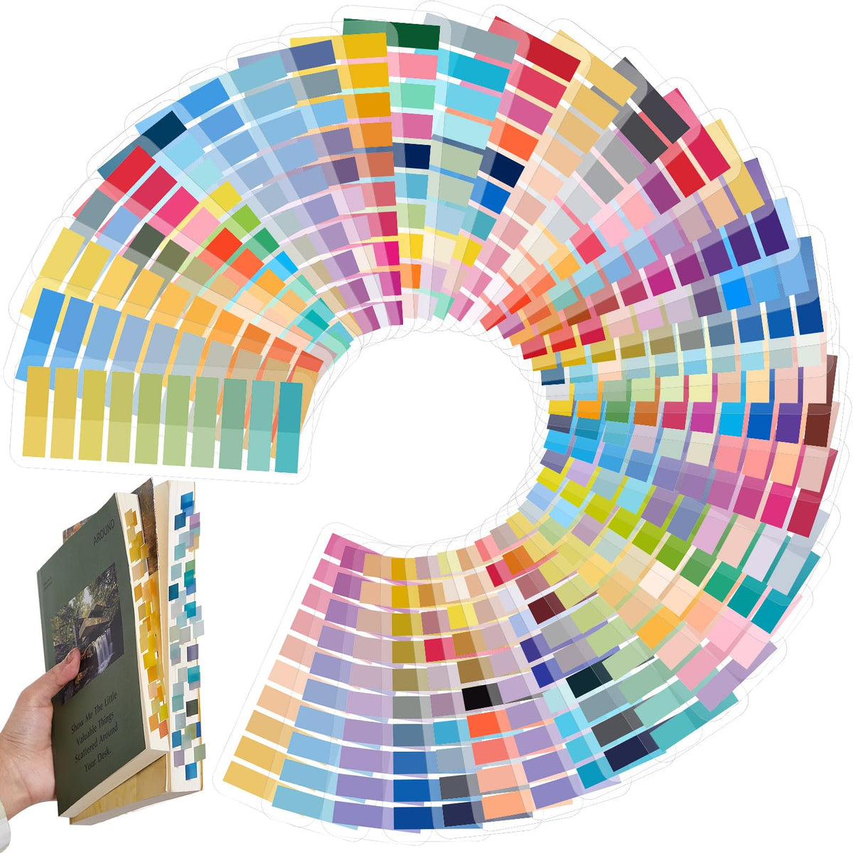 ReliThick 8000 Pcs Annotation Tabs, 40 Colors Writable Sticky Tabs for Book
