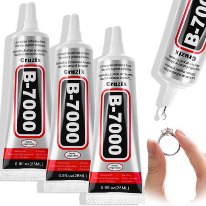 60 Tube B-7000 Glue 15Ml/0.5 fl oz- Strong Transparent Rhinestone Glue with Precision Tip, Waterproof, Flexible, Bulk B7000 Glues Paste Adhesive for DIY Craft Jewelry Making Shoes Phone Repair