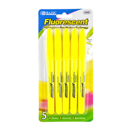 BAZIC PRODUCTS Pen Style Pastel Highlighters, Chisel Tip, Clip, 24-Box