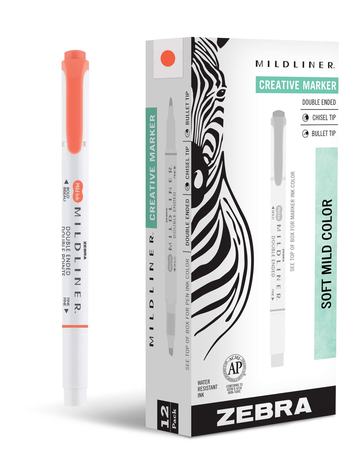 Zebra Pen MILDLINER No Bleed Highlighter, Lemon Yellow, Dual Tip, 12-Pack