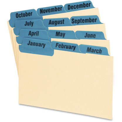 Oxford 05832 Laminated Tab Index Card Guides, Daily, 1/5 Tab, Manila, 5 x 8 (Set of 31)