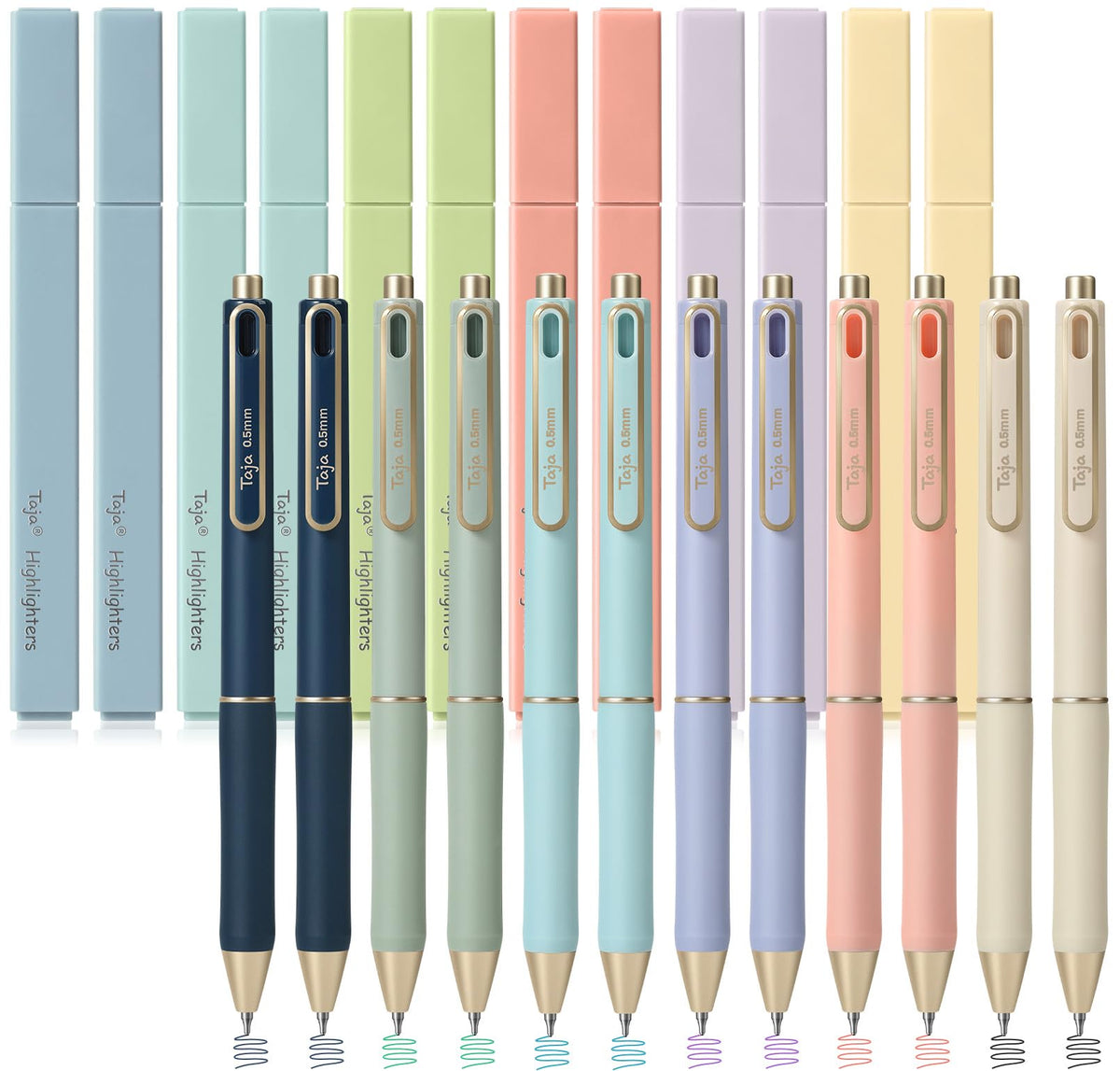 Taja 48 Pack Bible Highlighters and Pens Set, No Bleed and Quick-Drying