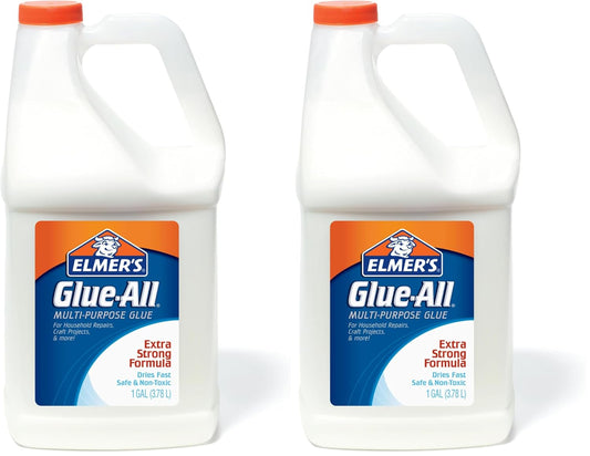 Elmer's Glue-All Multi-Purpose Liquid Glue, Extra Strong, Great for Making Slime, 1 Gallon, Classroom Supplies, Arts & Crafts, Back to School, No.1 Teacher Brand, 1 Count (Pack of 2)