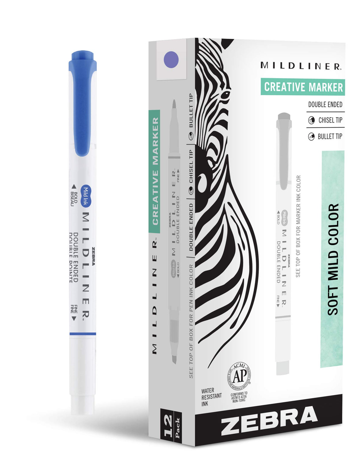 Zebra Pen MILDLINER No Bleed Highlighter, Lemon Yellow, Dual Tip, 12-Pack