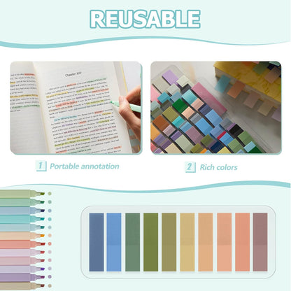 MotiMind Book Annotation Kit, Aesthetic School Supplies, Vibrant Color, 42