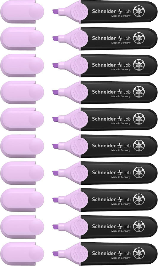 Schneider Pastel Job Highlighter Marker, Chisel Tip, Lavender, Box of 10, (01528)