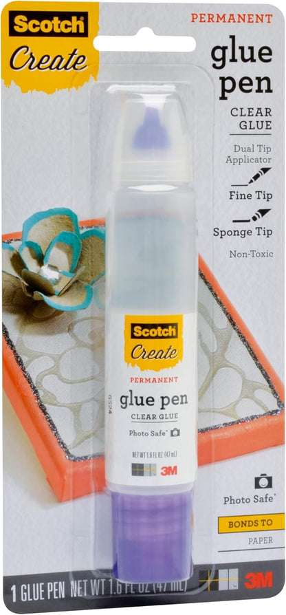 Scotch Scrapbookers Glue with Two-Way Applicator, 1.6 Ounce, (Pack of 3)