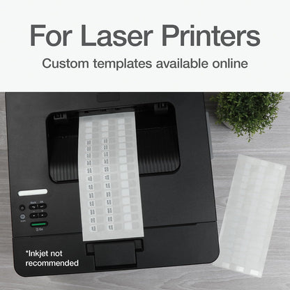 Redi-Tag Laser Index Tabs, Divider Tabs, Permanent Adhesive Index Labels Customizable Divider Labels, 7/16" x 1", White, 675 Tabs (B39000)