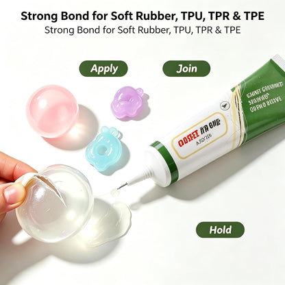 2Pcs Silicone Glue -Squishy Glue, Fast-Bonding & Waterproof Silicone Adhesive for Silicon Rubber, Model, Toys, TPU, TPR, TPE - Clear Liquid Silicone Adhesive for Crafts