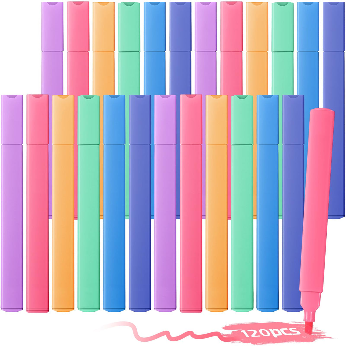 Marspark 120 Pcs Highlighters Bulk No Bleed, Morandi Color