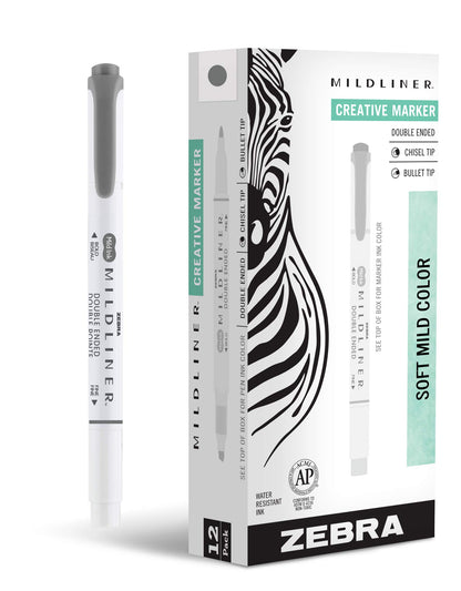 Zebra Pen MILDLINER No Bleed Highlighter, Lemon Yellow, Dual Tip, 12-Pack