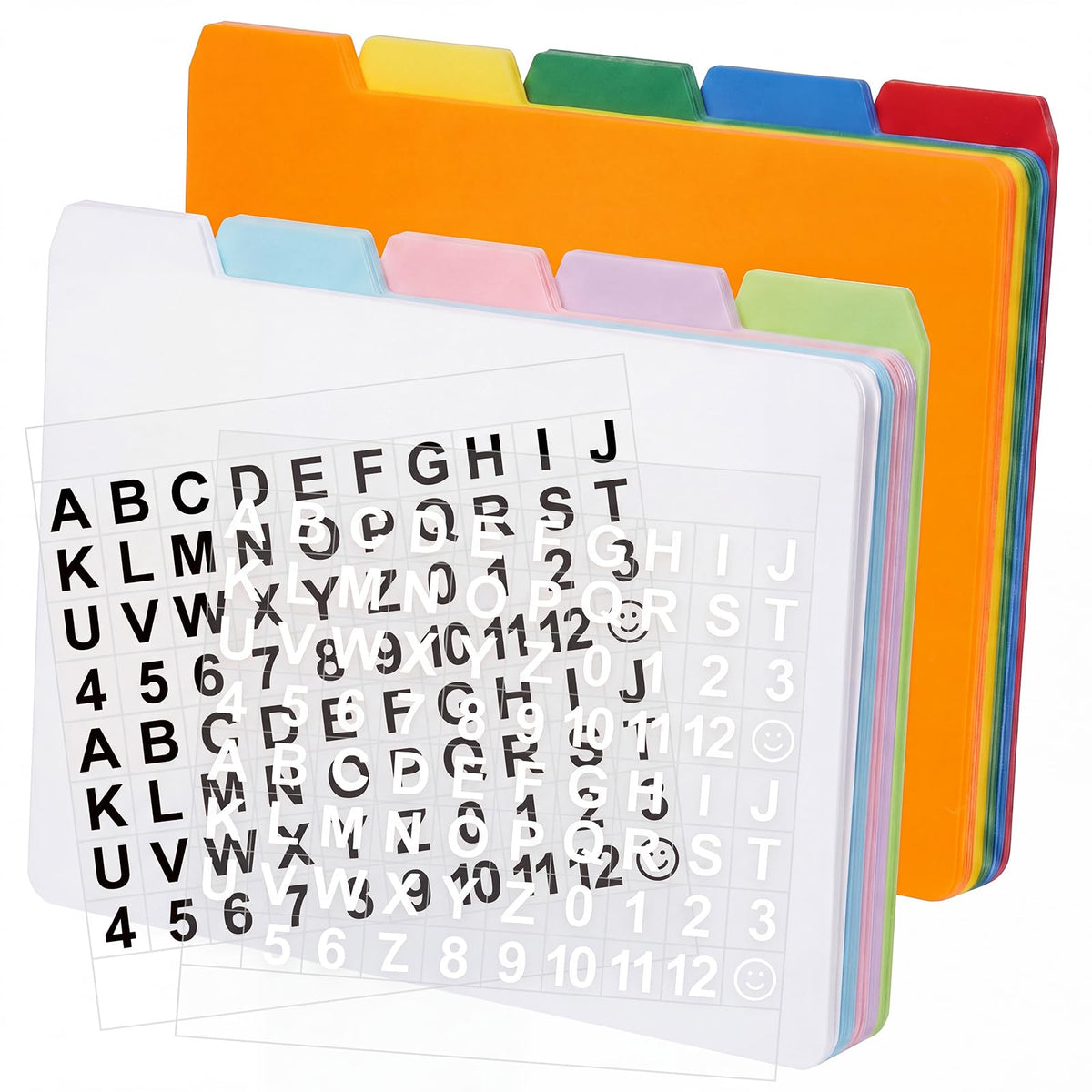 Lewtemi 50 Pcs Index Card Dividers 4" x 6" with Cards Guides, Multicolor