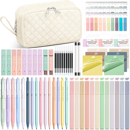 62PCS Aesthetic Back to School Supplies w/ Cute Pencil Case Stationary Set