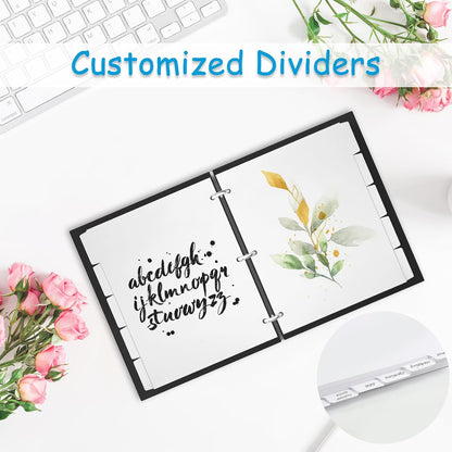 Binder Dividers for 3 Ring Binder, 1/5 Cut Tabs, Letter Size Blank Dividers