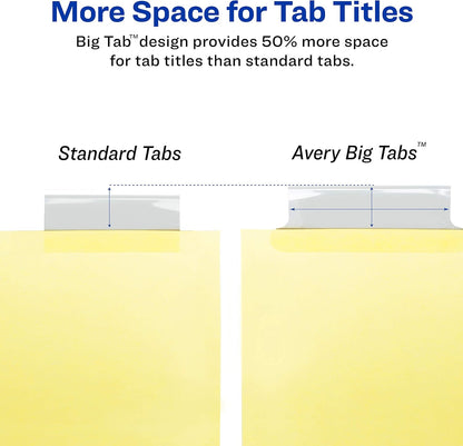 Avery Paper Dividers, Insertable Big Tab, 8-Tab, Clear, 24 Sets