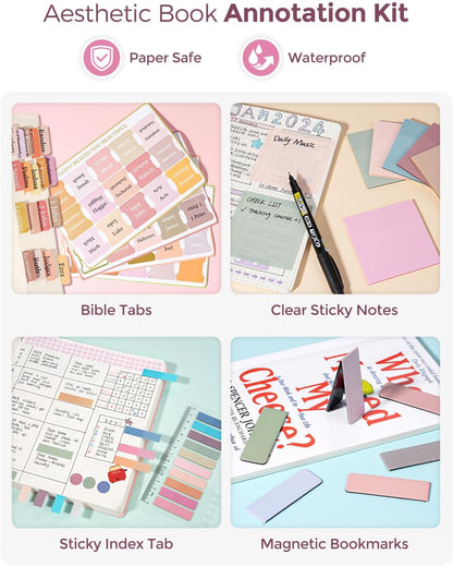 Nicpro 71PCS Aesthetic School Supplies with Pen Case, Bible Study Kit, Pink
