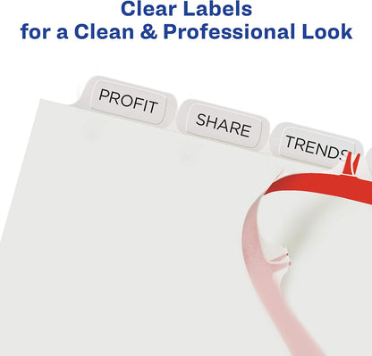 Avery Index Maker Clear Label Dividers, 8-Tab, White, 100 Sets