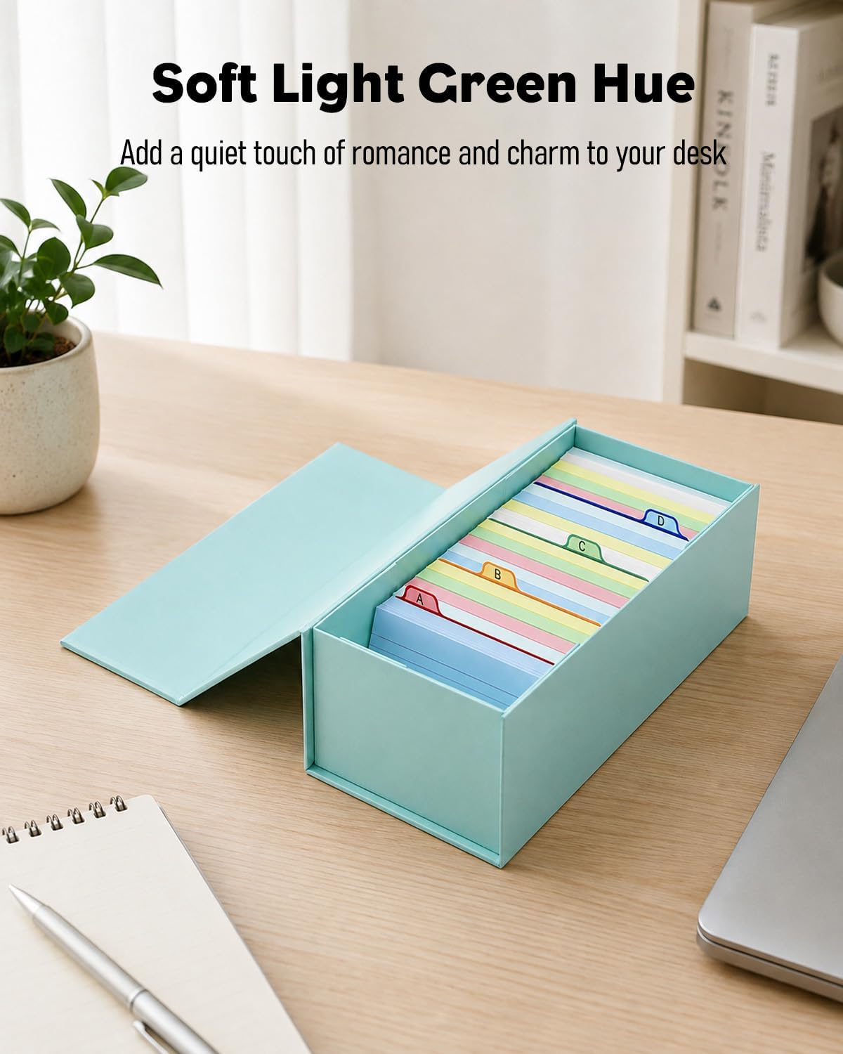 Uniclife 3x5 Index Card Holder with A-Z Tab Dividers, 1500 Card Capacity