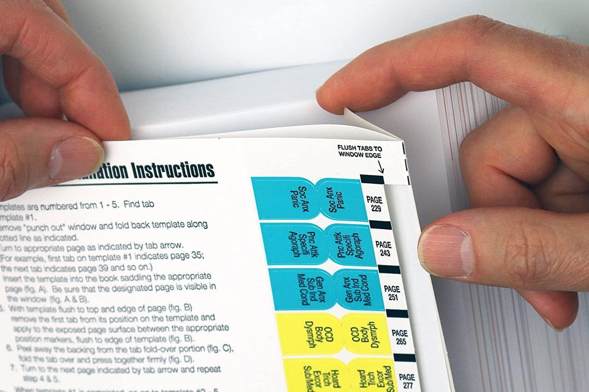 DSM-5-TR Index Tabs by TAB-IT | Color Coded by Diagnosis | Includes Easy Installation Template