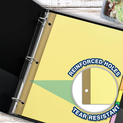 H4D 120 Pack Insertable Binder Dividers with 8 Tabs for 3-Ring Binder