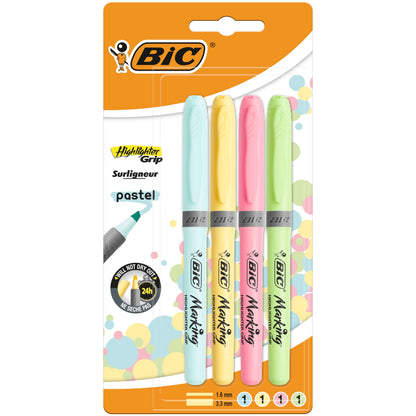 BIC Highlighter Collection Box, Assorted Intense and Pastel Colours, in Convenient Metal Gift Box, Pack of 15
