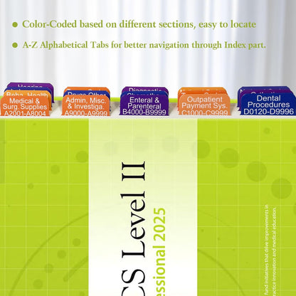 Index Tabs for HCPCS Level II Professional 2025-AMA Version, Complete Book Tabs Set to Index All Important Parts, Laminated Durable with Blank Tabs & Page Numbers (Book Not Included)