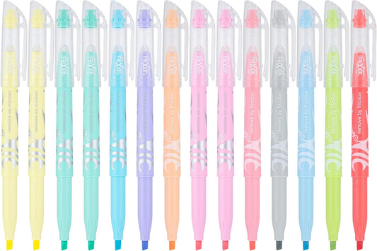 PILOT FriXion Light Pastel Erasable Highlighters, Assorted Colors, 14-Pack