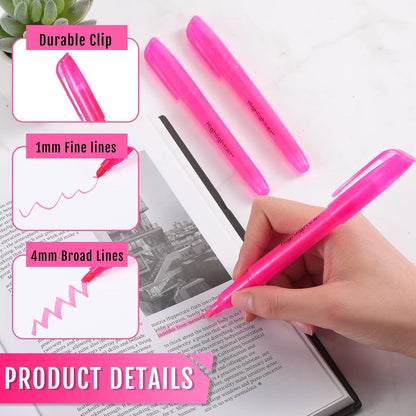Fuutreo 180 Pack Pink Highlighters Bulk Bright Color Pastel Marker Pens