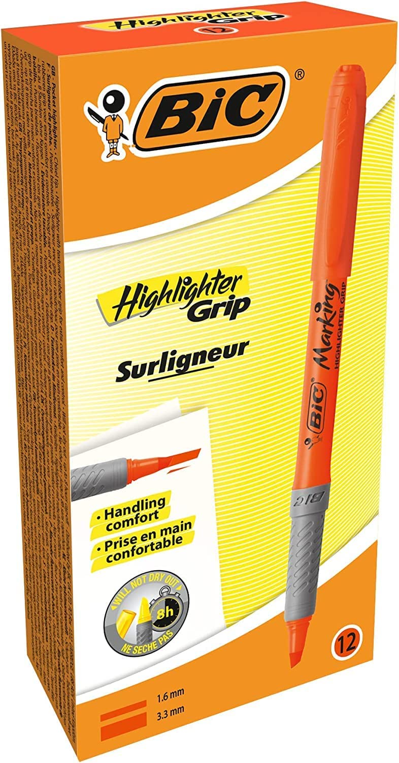 BIC Highlighter Collection Box, Assorted Intense and Pastel Colours, in Convenient Metal Gift Box, Pack of 15