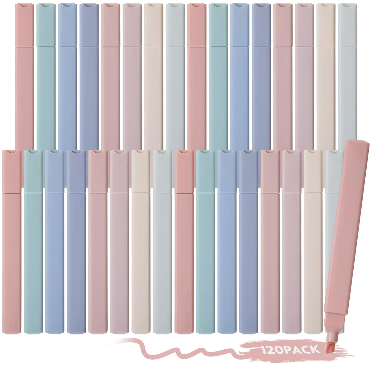 Marspark 120 Pcs Highlighters Bulk No Bleed, Morandi Color