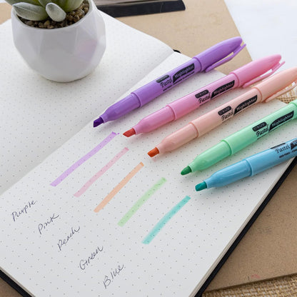 BAZIC PRODUCTS Pen Style Pastel Highlighters, Chisel Tip, Clip, 24-Box
