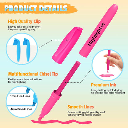 192 Pack Highlighters, Highlighters Bulk in 6 Assorted Colors, No Bleed