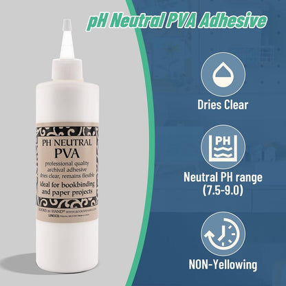 Lineco PH Neutral PVA Adhesive, Dries Clear, 8 Ounce, Pack of 2
