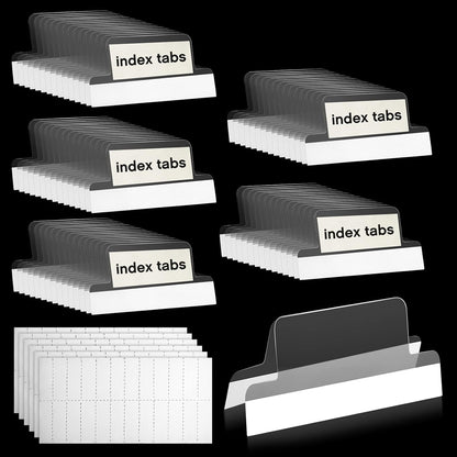 Gueevin 100 Pieces Self Adhesive Insertable Tab Dividers, 1 Inch Clear Tabs