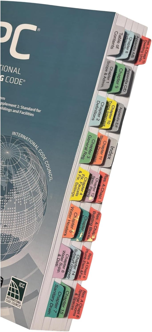 Laminated Book Tabs for The International Plumbing Code 2024