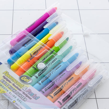 BAZIC PRODUCTS Gel Bible Highlighters, 12 Colors, No Bleed, 2-Pack