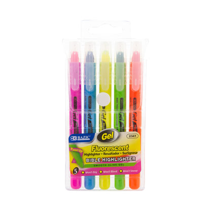 BAZIC PRODUCTS Gel Bible Highlighters, 12 Colors, No Bleed, 2-Pack