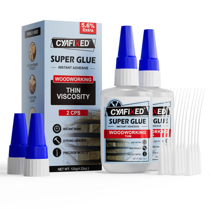 Super Glue Kits, Thin, Medium & Ultra Thick, 6 oz CA Glue for Woodworking