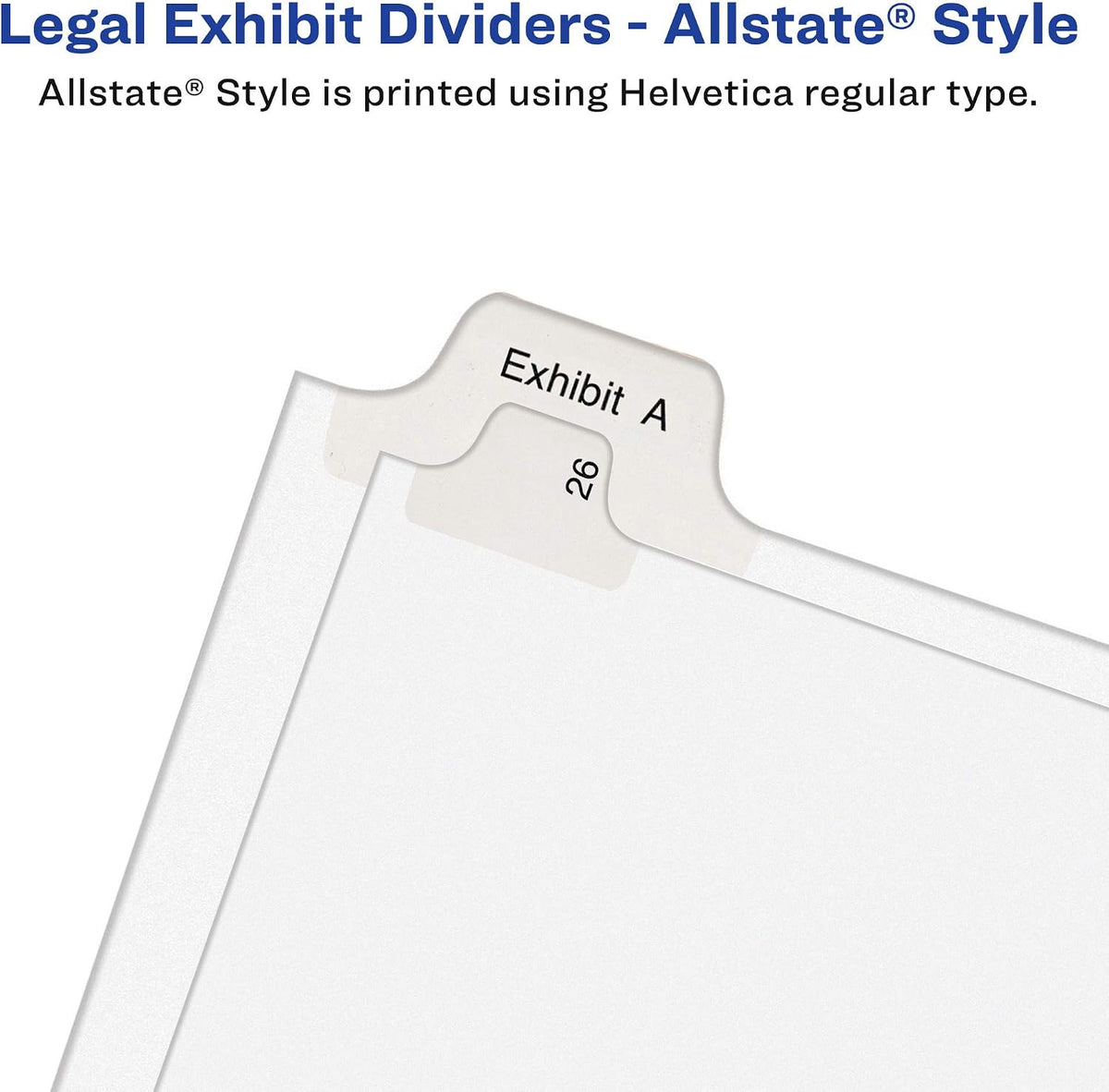 Avery® Legal Exhibit Dividers, Side Tab, A-Z, White, 5 Sets