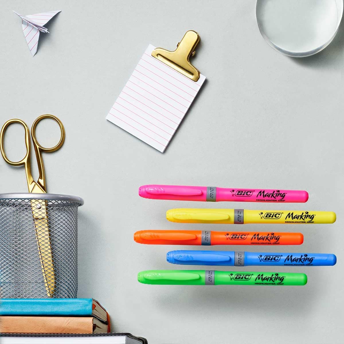 BIC Highlighter Collection Box, Assorted Intense and Pastel Colours, in Convenient Metal Gift Box, Pack of 15
