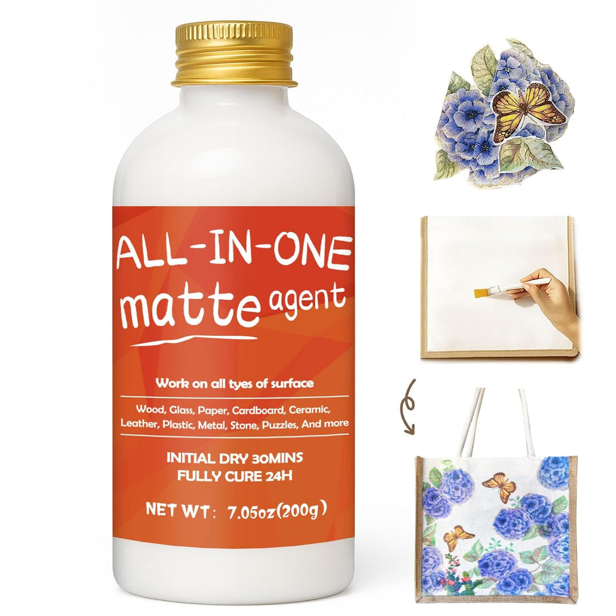 Sealer, Decoupage Glue & Matte Finish,All-in-One Clear Craft Glue, Perfect for Indoor and Outdoor DIY Crafts and Art Projects, with Quick Dry & Cure Time (Matte)