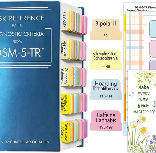 Index Tabs for DSM-5-TR Desk Reference, 85 Printed DSM-V-TR Tabs, 90 Tabs in Total, with Alignment Guide & Disorders Description Sheet for The Diagnostic and Statistical Manual of Mental Disorders